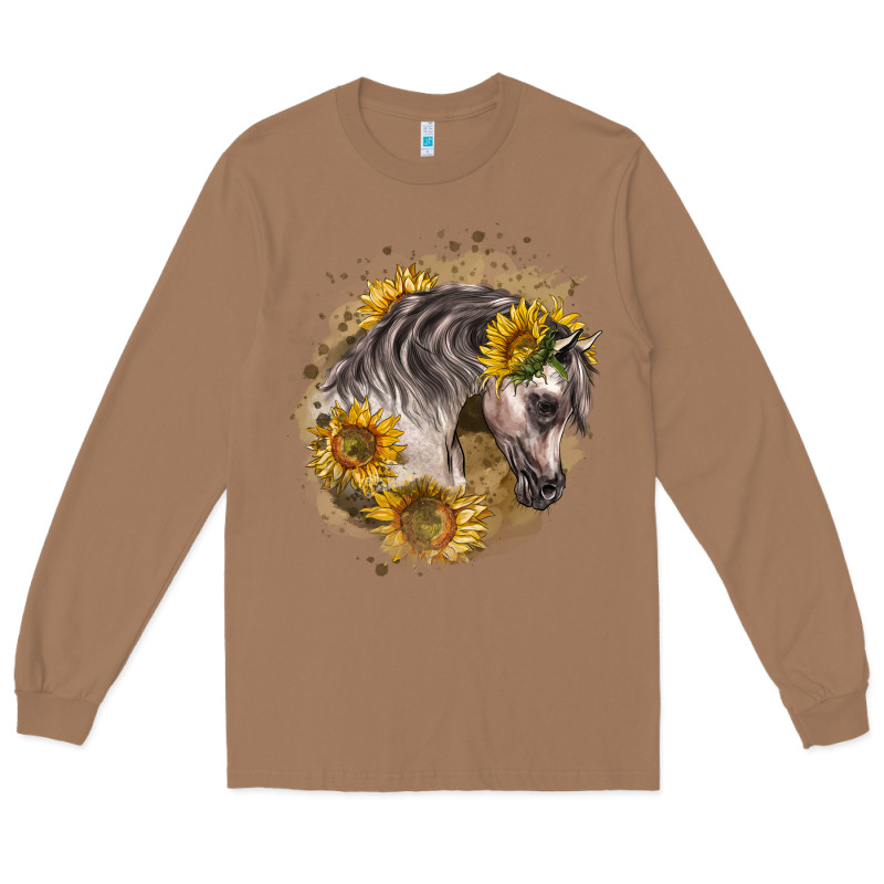 Arabian Horse With Sunflowers Long Sleeve Tee by LillyAllenDesigns | Teevron