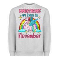 Heather Grey unicorns are born in november Heavyweight Sweatshirt - Jasminsmagicworld