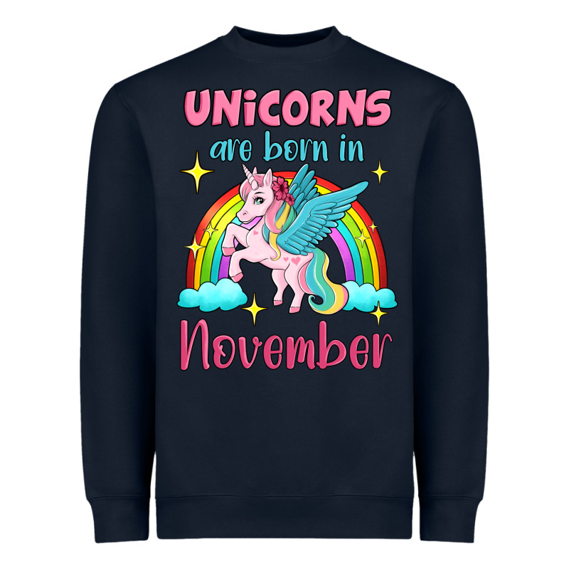 Unicorns Are Born In November Heavyweight Sweatshirt by Jasminsmagicworld | Teevron