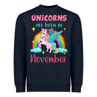 Navy unicorns are born in november Heavyweight Sweatshirt - Jasminsmagicworld