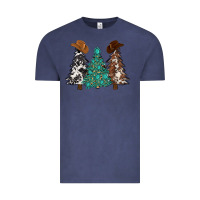Vintage Denim cowhide with gemstones trees Vintage Tee - MaliasSmallBusiness