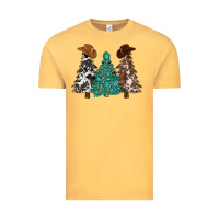 Vintage Mustard cowhide with gemstones trees Vintage Tee - MaliasSmallBusiness