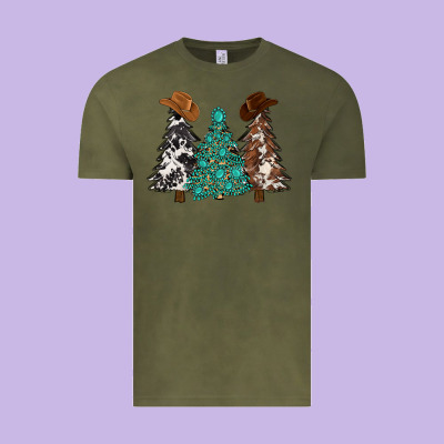 Cowhide With Gemstones Trees Vintage Tee Designed By Maliassmallbusiness