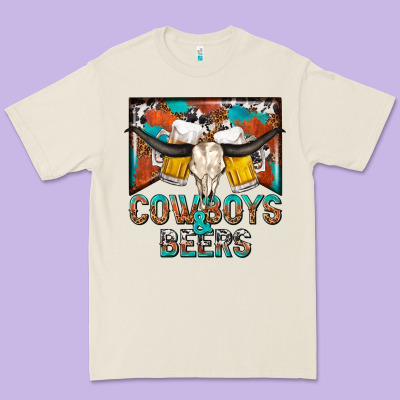 Cowboys And Beers Premium Tee Designed By Nancycooperartshop