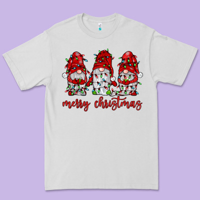 Merry Christmas Gnome With Christmas Lights Premium Tee Designed By Jahusdesignshop