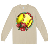 Mushroom Western Softball With Roses Long Sleeve Tee - LillyAllenDesigns