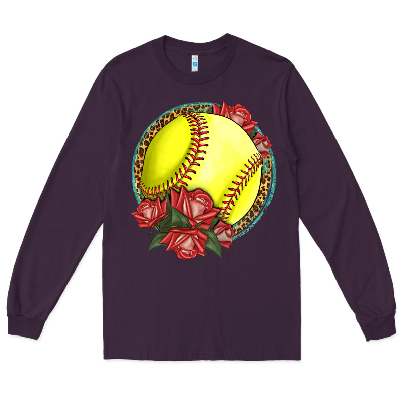Western Softball With Roses Long Sleeve Tee by LillyAllenDesigns | Teevron