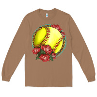 Toasted Coconut Western Softball With Roses Long Sleeve Tee - LillyAllenDesigns