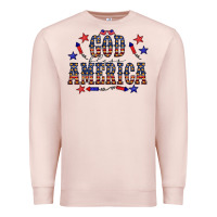 Pale Pink 4 july god bless america western Premium Sweatshirt - CowCowDesign