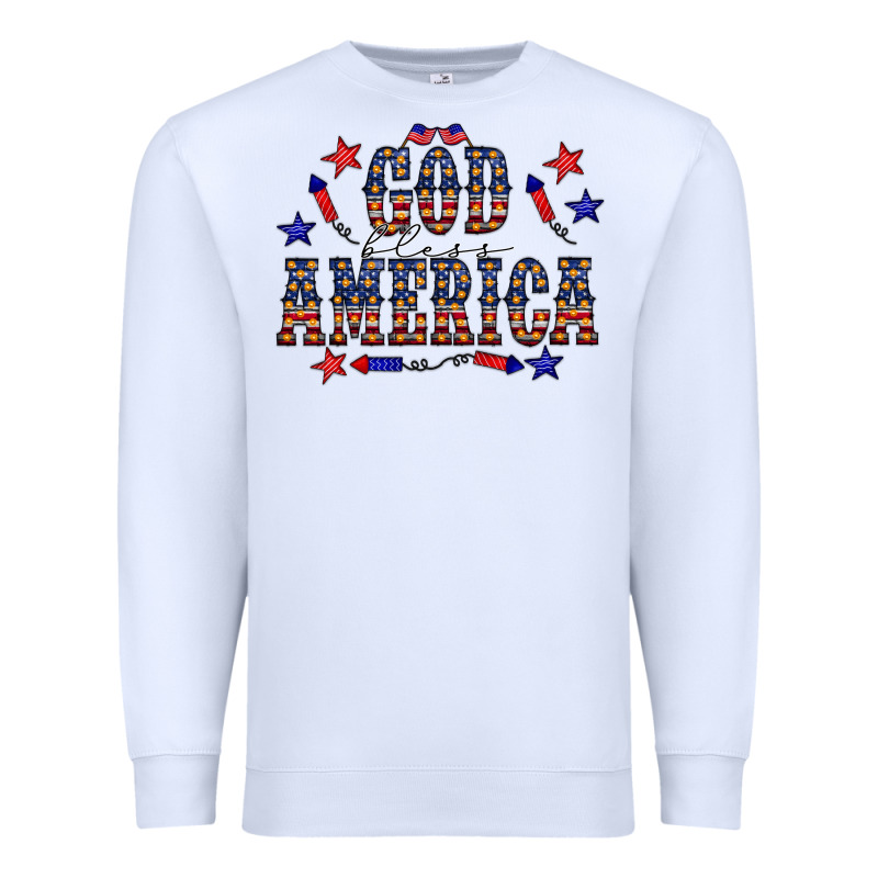 4 July God Bless America Western Premium Sweatshirt by CowCowDesign | Teevron