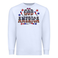 White 4 july god bless america western Premium Sweatshirt - CowCowDesign