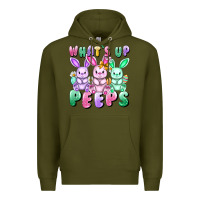 Army Green What's up peeps Easter bunnies Easter Day Premium Hoodie - CowGirlArtShop