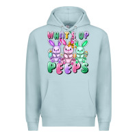 Blue Mist What's up peeps Easter bunnies Easter Day Premium Hoodie - CowGirlArtShop