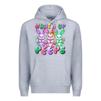 Heather Grey What's up peeps Easter bunnies Easter Day Premium Hoodie - CowGirlArtShop