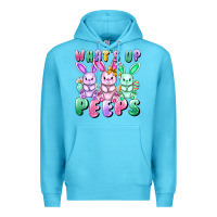 Ocean Blue What's up peeps Easter bunnies Easter Day Premium Hoodie - CowGirlArtShop