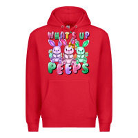 Red What's up peeps Easter bunnies Easter Day Premium Hoodie - CowGirlArtShop