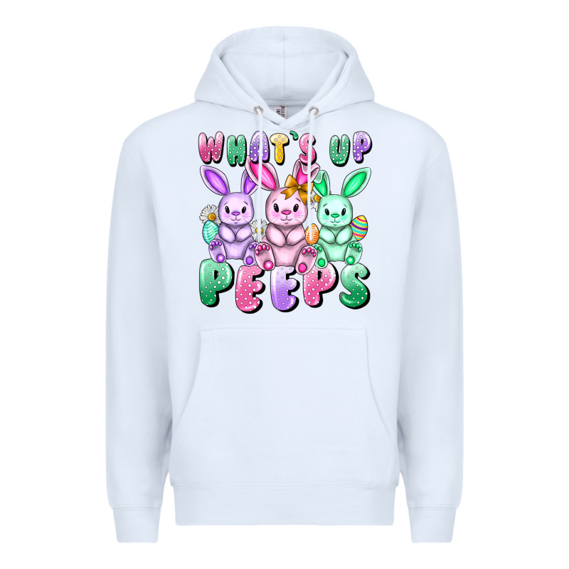 What's Up Peeps Easter Bunnies Easter Day Premium Hoodie by CowGirlArtShop | Teevron