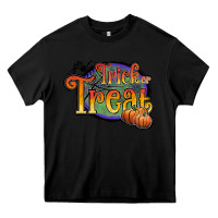 Black trick or treat white Heavy Core Tee - JahusDesignShop