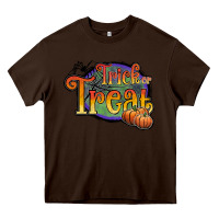 Chocolate Brown trick or treat white Heavy Core Tee - JahusDesignShop
