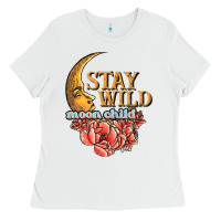 White stay wild moon child Ladies Tee - JahusDesignShop