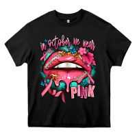 Black in october we wear pink  lips Heavy Core Tee - AdoDesignShop