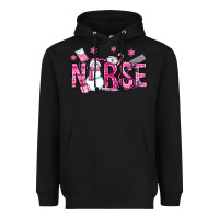 Black nurse pink christmas Heavyweight Hoodie - OliviaCreatesArt