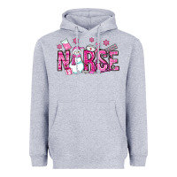 Heather Grey nurse pink christmas Heavyweight Hoodie - OliviaCreatesArt