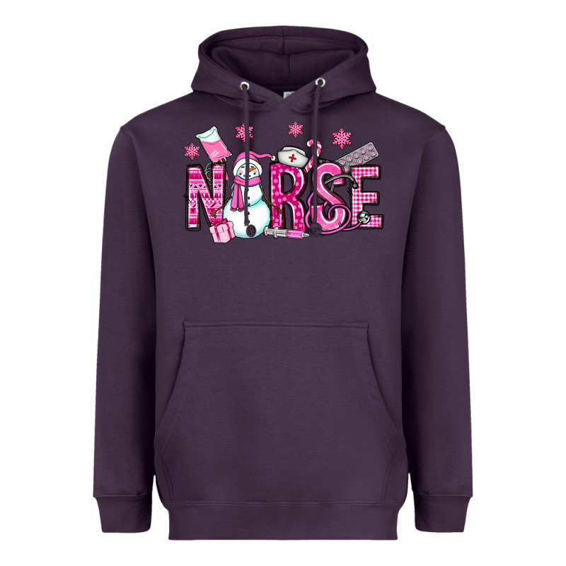 Nurse Pink Christmas Heavyweight Hoodie by OliviaCreatesArt | Teevron