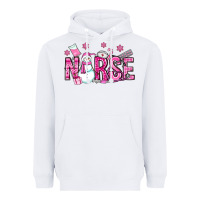White nurse pink christmas Heavyweight Hoodie - OliviaCreatesArt