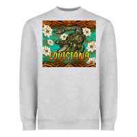 Heather Grey louisiana alligator tumbler Heavyweight Sweatshirt - BarkalooDesign