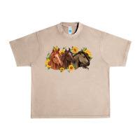 French Oak western horses Urban Heavy Tee - MaliasSmallBusiness