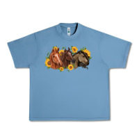 Pebble Blue western horses Urban Heavy Tee - MaliasSmallBusiness
