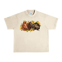 Sandshell western horses Urban Heavy Tee - MaliasSmallBusiness