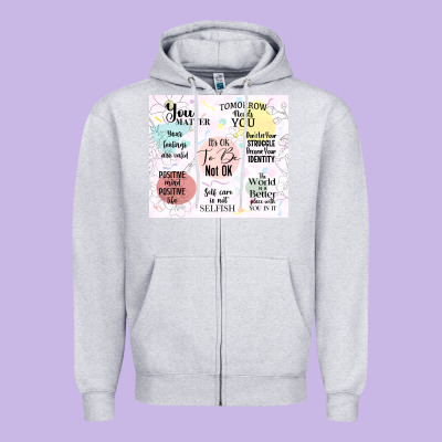 It's Ok To Be Not Ok Zipper Hoodie Designed By Tumblerdesignbyshophia