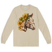 Mushroom appaloosa horse with sunflowers Long Sleeve Tee - LillyAllenDesigns