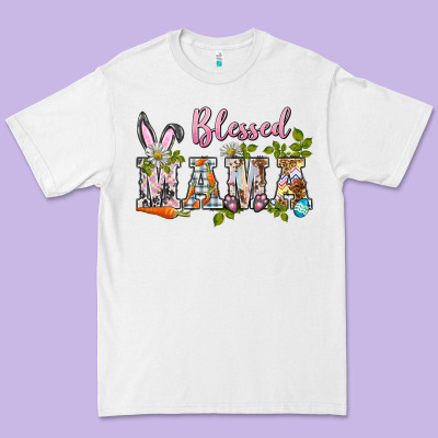 Blessed Mama Easter Premium Tee Designed By Barkaloodesign
