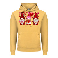 Vintage Mustard valentines day gnomies with heart balloon Vintage Hoodie - NancyCooperArtShop