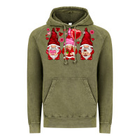 Vintage Olive valentines day gnomies with heart balloon Vintage Hoodie - NancyCooperArtShop