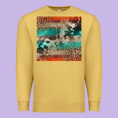 Leopard Cowhide Pattern Premium Sweatshirt Designed By Cowcowdesign