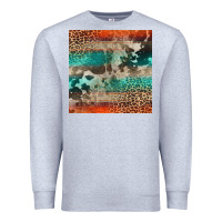 Heather Grey Leopard Cowhide Pattern Premium Sweatshirt - CowCowDesign