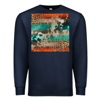 Navy Leopard Cowhide Pattern Premium Sweatshirt - CowCowDesign