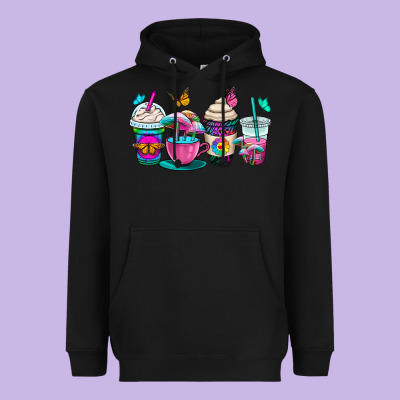 Tie Dye Coffee Cups Heavyweight Hoodie Designed By Oliviacreatesart