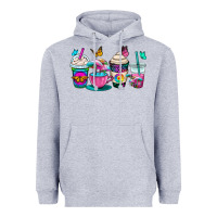 Heather Grey tie dye coffee cups Heavyweight Hoodie - OliviaCreatesArt