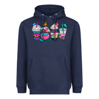 Navy tie dye coffee cups Heavyweight Hoodie - OliviaCreatesArt