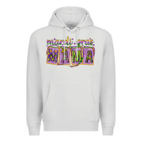 Dove Grey Mardi Gras Mama with Beads Premium Hoodie - HowdyJamesFarm