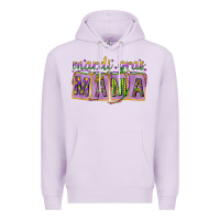 Lilac Mardi Gras Mama with Beads Premium Hoodie - HowdyJamesFarm