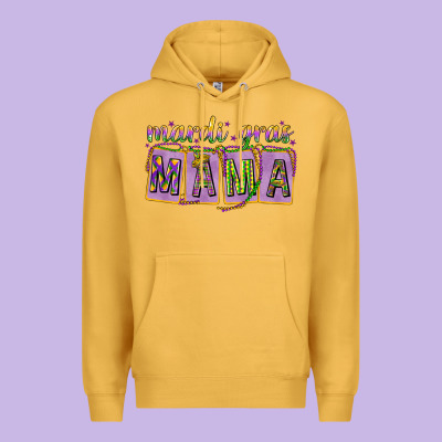 Mardi Gras Mama With Beads Premium Hoodie Designed By Howdyjamesfarm
