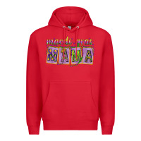 Red Mardi Gras Mama with Beads Premium Hoodie - HowdyJamesFarm