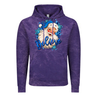 Cloud Purple believe winter christmas santa claus Vintage Hoodie - MaliasSmallBusiness