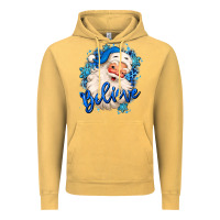 Vintage Mustard believe winter christmas santa claus Vintage Hoodie - MaliasSmallBusiness
